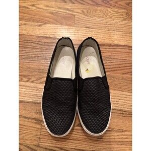 J.Crew Perforated Slip On Sneakers Loafer Shoe Slides Casual Black Size 9‎ M